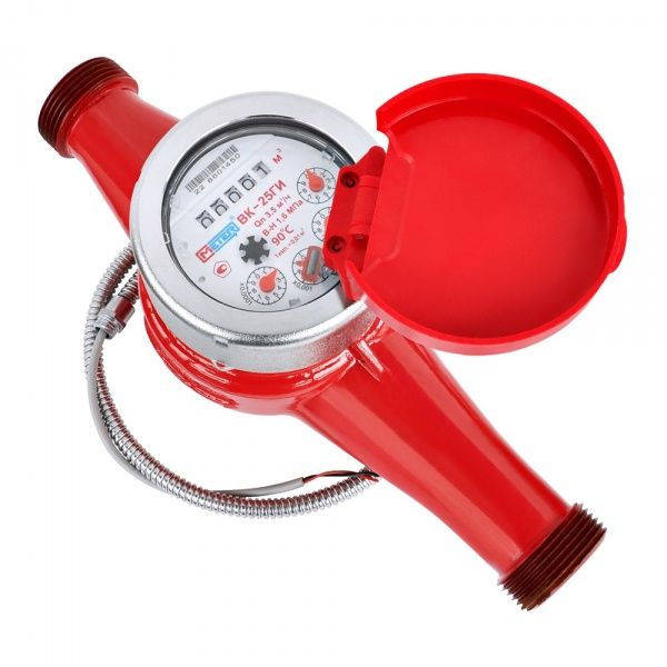 Счетчик воды "МЕТЕР" ВК-40ГИ (с присоединителями) универсальный, с импульсным выходом