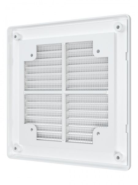Решетка пластиковая 150х150, белая, сетка, разъемная