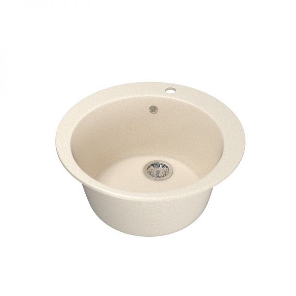 Мойка ML-GM13 круглая, бежевая, иск.мрамор 495х190мм (328)