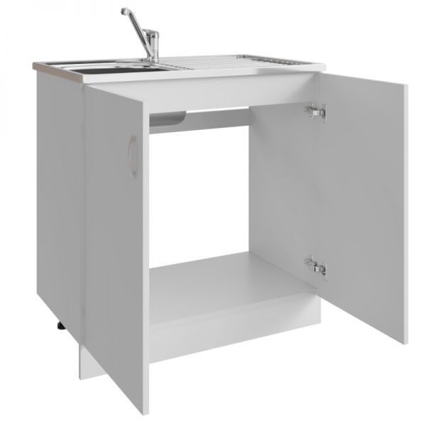Тумба для накладной кухонной мойки 80 ЛДСП Белая