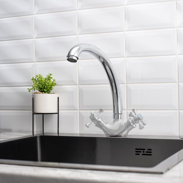 Излив для кухни высокий из нержавеющей стали (аэратор латунный), SS011