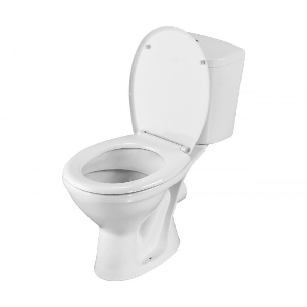 Унитаз "PRO" белый, 1 кн.арм., прямой выпуск, нижн.подв., сид.полипр.
