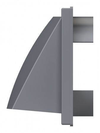 Выход стенной пластиковый D-125, 150х150мм, с клапанном (серый)