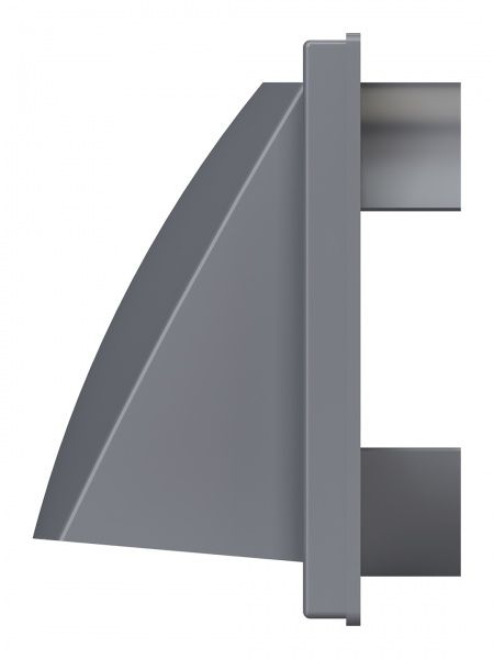 Выход стенной пластиковый D-125, 150х150мм, с клапанном (серый)