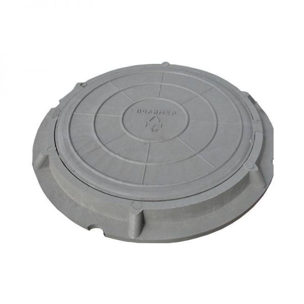 Люк полимерный круглый Л 15кН (1,5 тн) 750/730 Серый
