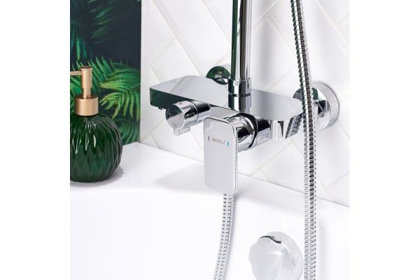 Смеситель для душа одноручный с жесткой стойкой, тропическая лейка, латунь, B7060SB-39