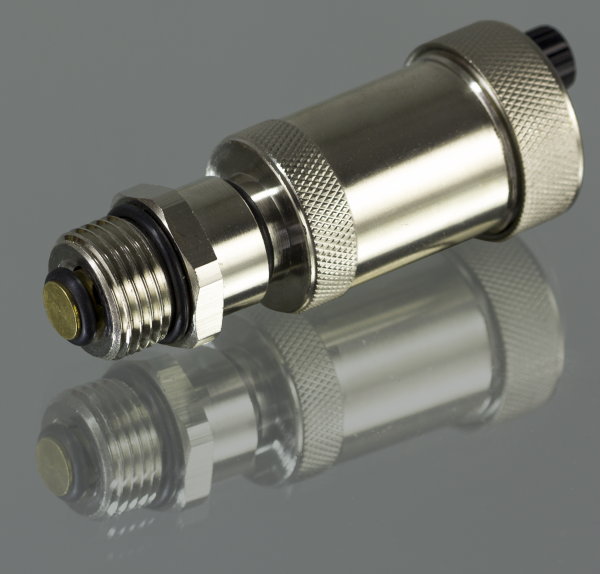 Воздухоотводчик латунный автоматический 1/2" + отсечной клапан (никеллированный)