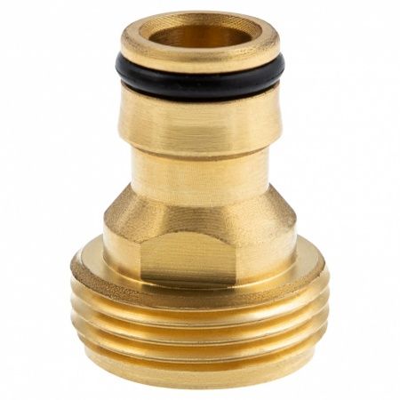 Адаптер (штуцер) ЛАТУННЫЙ на трубу НР 3/4" для быстроразъемного соединения садовых шлангов