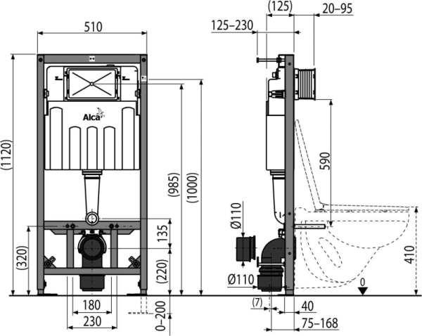 Система инсталляции для унитаза 3в1 AM101/1120 + M70-0001 (кнопка пластиковая, белая)