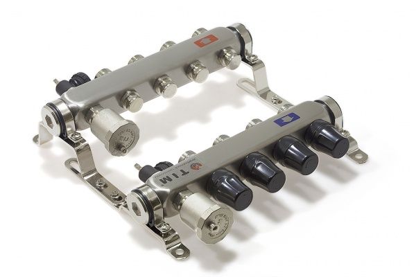 Коллекторная группа радиаторная KBS5006 6 вых. (н/ж, авт.возд.+дренаж+кронштейны)