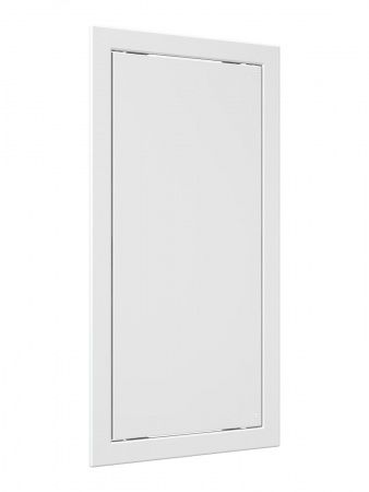 Дверца пластиковая АБС 218х418 (196х396) белая с фланцем