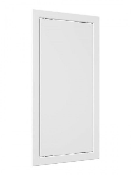 Дверца пластиковая АБС 218х418 (196х396) белая с фланцем