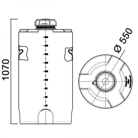 Емкость ПЭ цилиндрическая синего цвета 220 л (220ЕК)