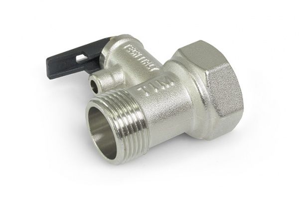 Клапан обратный+предохранительный 7Bar Ду 15 (для электрических водонагревателей) с ручкой