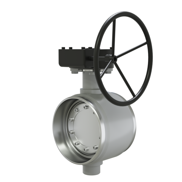 Затвор трехэксцентриковый ПДЗ.П.Р.300.025.02.НТ.R   Ду300, Ру-25, с редуктором, под приварку