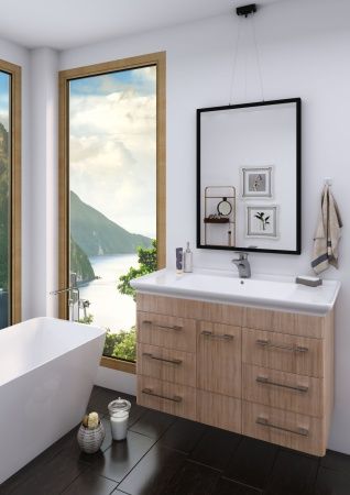 Умывальник мебельный "Дуглас-1050" с переливом, без комплекта, 1 отверстие, белый