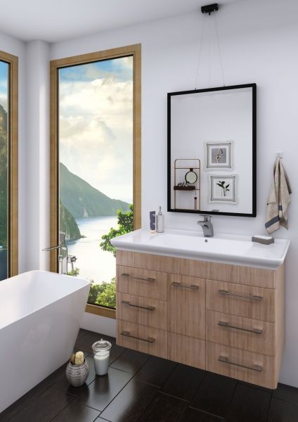 Умывальник мебельный "Дуглас-1050" с переливом, без комплекта, 1 отверстие, белый