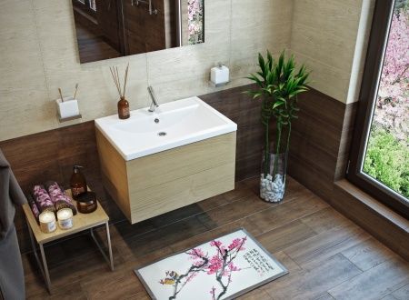 Умывальник мебельный "Фостер-1000" с переливом, без комплекта, 1 отверстие, белый