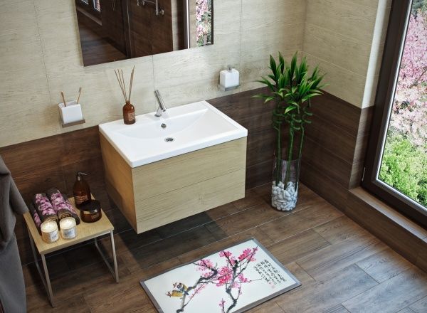 Умывальник мебельный "Фостер-1000" с переливом, без комплекта, 1 отверстие, белый