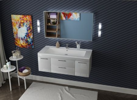 Умывальник мебельный "Оскар-1050" с переливом, без комплекта, 1 отверстие, белый