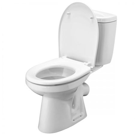 Унитаз Анимо с бачком, белый, 1 кн.арм., косой выпуск, нижн.подв., сиденье полипропилен