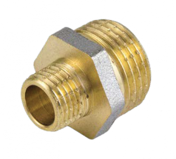 Ниппель латунный, никелированный Ду 40*32 "Aquasfera"