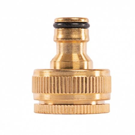 Адаптер (штуцер) ЛАТУННЫЙ на трубу ВР 1/2"-3/4" для быстроразъемного соединения садовых шлангов