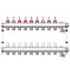 Коллектор STI нерж. с расходомерами 9 выходов (н/ж, возд.+дренаж+кронштейны)