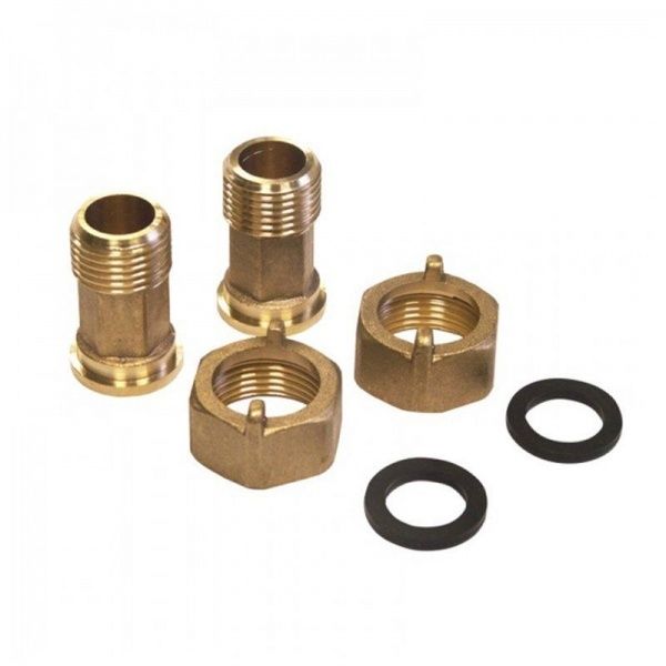 Комплект латунных присоединителей с прокладками к счетчикам воды Ду 32