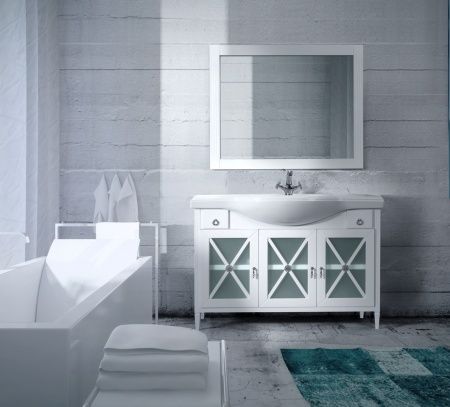 Умывальник мебельный "Классик-1200" с переливом, без комплекта, 1 отверстие, белый