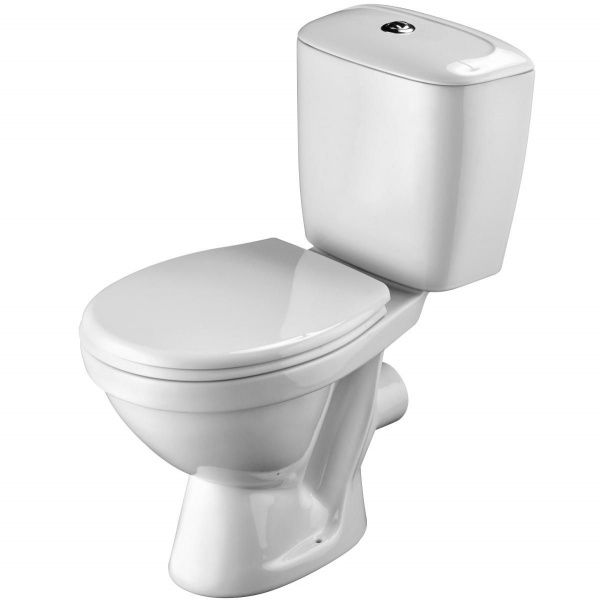 Унитаз Паллада с бачком, белый, 2 х кн.арм., прямой выпуск, нижн.подв., сиденье дюропласт