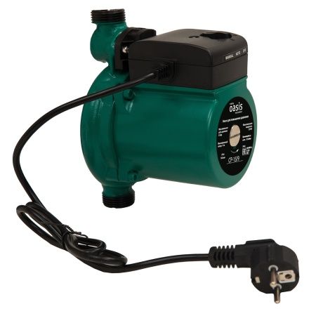 Насос повышения давления CP 15-9 (1/2", Qmax-1.8м3/ч, Hmax-9м., N-120Вт, мокрый ротор) с гайками