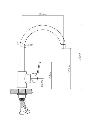 Смеситель BOOU для кух. однор.,высок.изл. B8290-28J