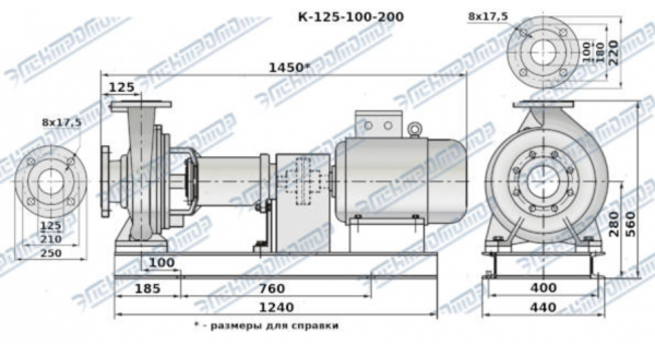 Насос (агрегатированный) К 125-100-200б-с  (30х3000)