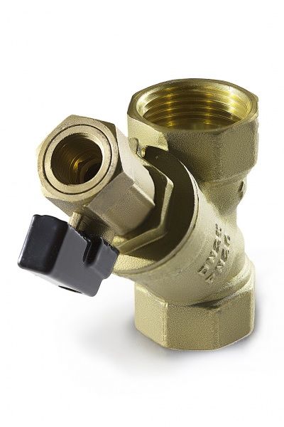 Фильтр косой сетчатый латунный муфтовый Ду 25 (с краном для промывки)