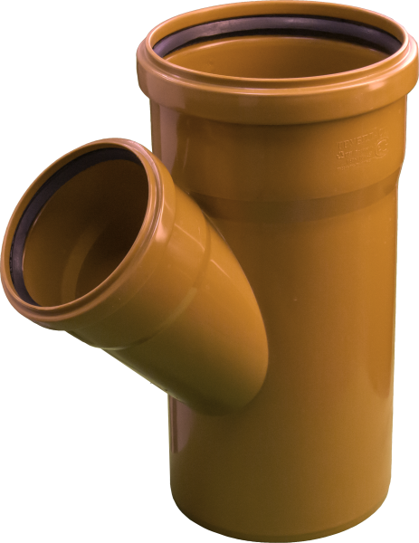 Тройник РР канализационный 160х110 (45") (оранж.)
