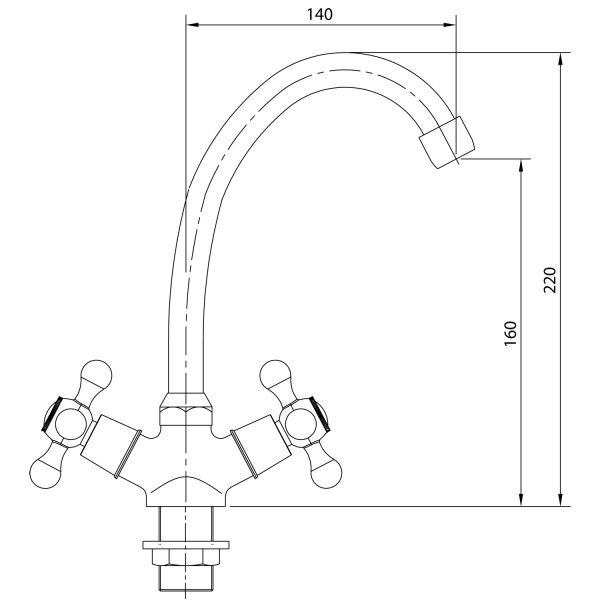 Смеситель для кухни двур., выс.изл. Istok Life