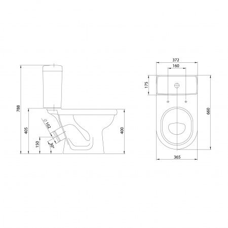 Унитаз "Визит" АНТИВСПЛЕСК, белый, 1 кн.арм., косой выпуск, нижн.подв., сид.полипр.