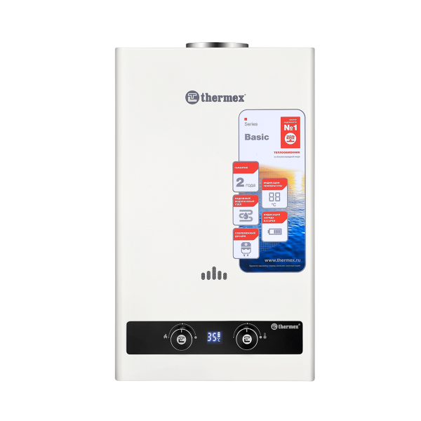 Водонагреватель газовый  THERMEX B 20 D (20 кВт, 10 л./мин.,эл. розжиг, медный теплообменник)