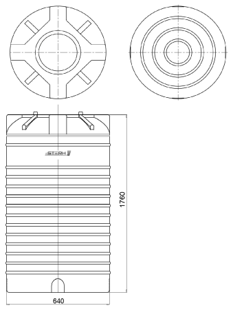Емкость ПЭ цилиндрическая синего цвета VERT 500л