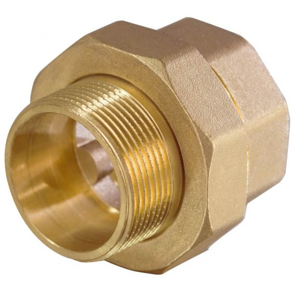 Соединитель ВН/НР прямой с накидной гайкой Ду 15 (латунь)