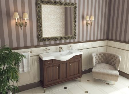 Умывальник мебельный "Классик-1200" с переливом, без комплекта, 1 отверстие, белый