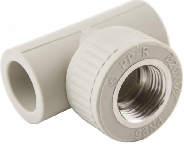 Тройник PPRC комбинированный ВР 32х1/2"х32   (серый) Valfex (10/30)