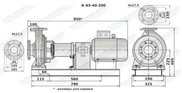 Насос (агрегатированный) К 65-40-200-с  (7,5х3000)