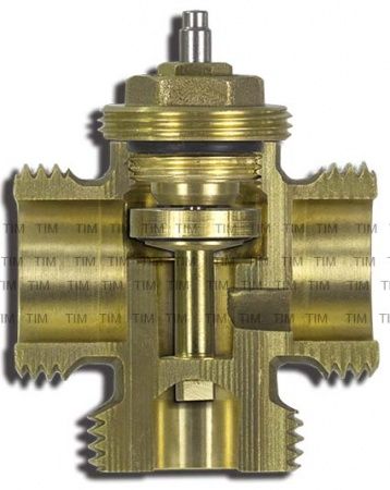 Клапан термостатический с электроприводом TIM НР 1" (Сервопривод "НЗ", 220В, М30*1.5)