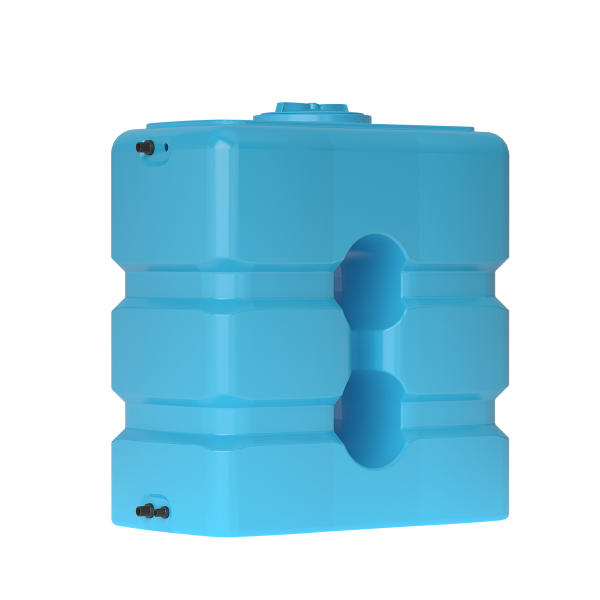 Емкость ПЭ прямоугольная синего цвета 1000л (АТР-1000) в комплекте с поплавковым клапаном Ду 20