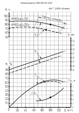Насос (агрегатированный) КМ 100-65-250-т  (45х3000), торцевое уплотнение