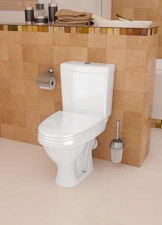 Унитаз "Форвард" белый, 1 кн.арм., косой выпуск, нижн.подв., сид.полипр.