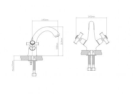 Смеситель BOOU для умыв. двуручный BA5341-1-B723