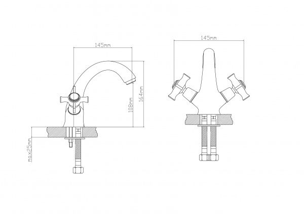 Смеситель BOOU для умыв. двуручный BA5341-1-B723